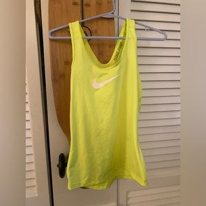 Nike Pro Women’s athletic tank size small neon yellow